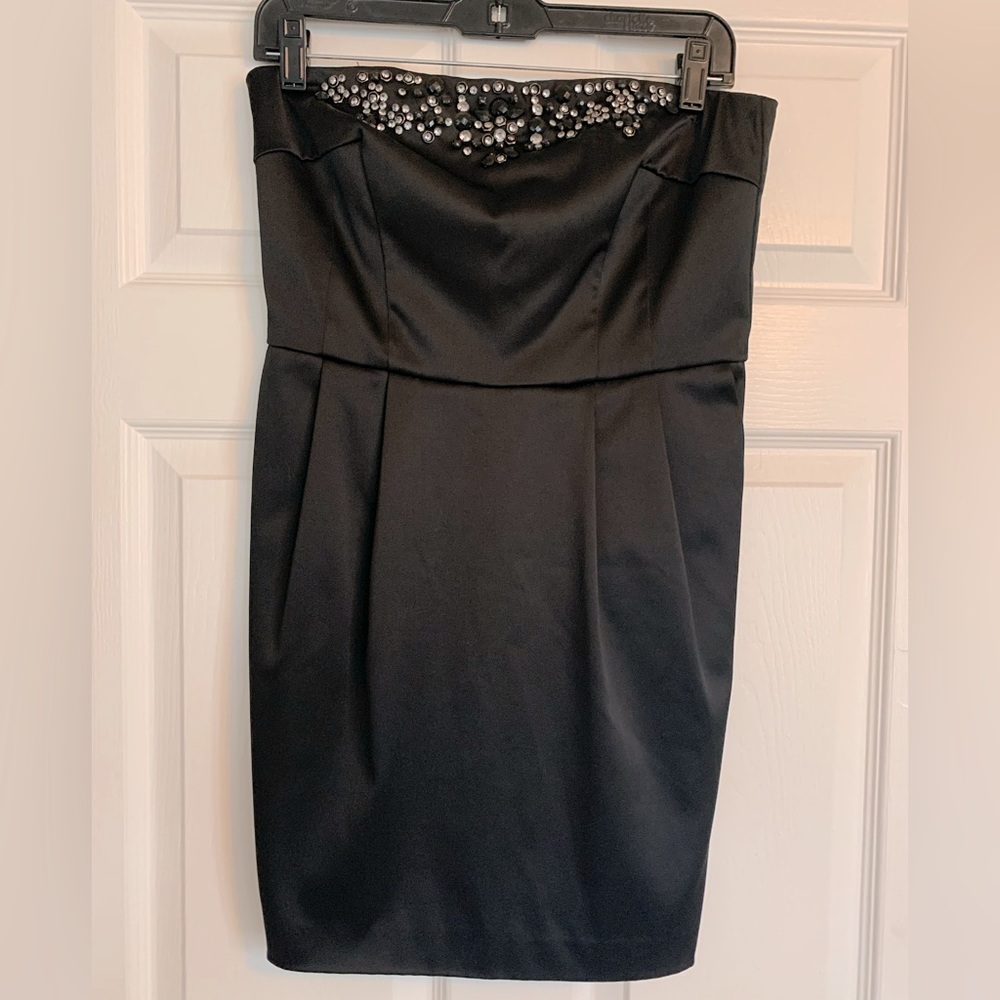 GUC Express black strapless with gemstones size 8